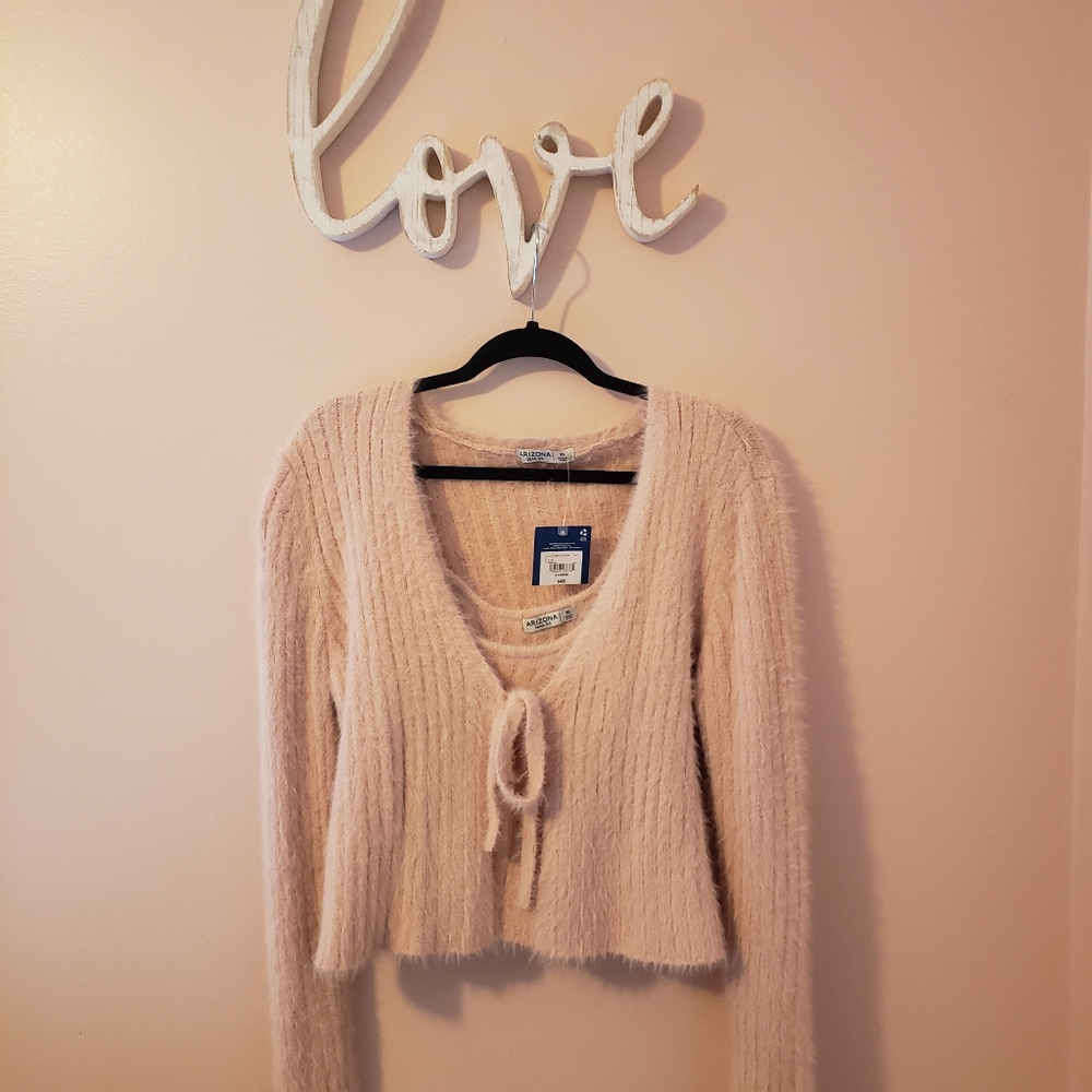 NWT Arizona Jean Brand 2-piece cami and shrug sweater set, sz XL